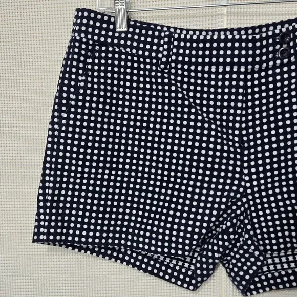 Vineyard Vines Shorts Womens 14 Navy Blue White Polka Dot Chino Day Boat - Picture 2 of 10